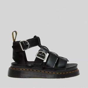 Dr. Martens Mackaye Leather Strap Sandals Black Buttero Women's Size 10 US